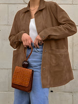 Oversized Button Front Jacket  Relaxed Fit Mid-Length Coat - Product showcase