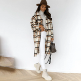 Plaid Wool Blend Coat  Oversized Winter Checkered Design - Product detail 5