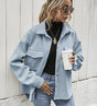 Wool Blend Shacket  Oversized Button Front Design - Detailed view