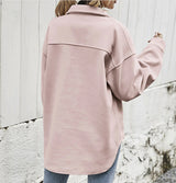 Wool Blend Shacket  Oversized Button Front Design - Product detail 5