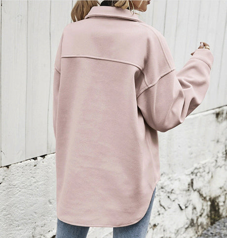 Wool Blend Shacket  Oversized Button Front Design - Product detail 5