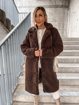 Wool Blend Long Coat  Oversized Lapel Design - Product detail 4