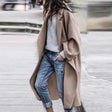 Oversized Wool Blend Coat  Relaxed Open Front Design - Product showcase