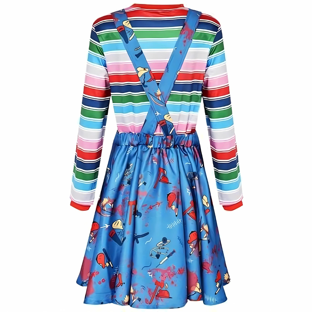 Womens Scary Halloween Costume Dress  Long Sleeve Mini Outfit - Product detail 4