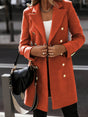 Double Breasted Wool Coat  Classic Mid-Length Design With Gold Buttons - Product showcase