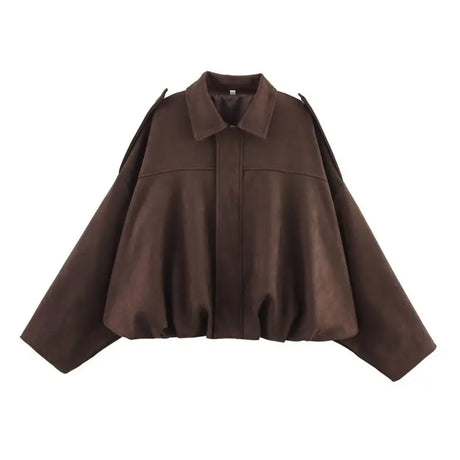 Vintage Suede Bomber Jacket  Oversized Brown Green Design - Product detail 10