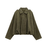 Vintage Suede Bomber Jacket  Oversized Brown Green Design - Product detail 8