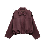 Vintage Suede Bomber Jacket  Oversized Brown Green Design - Product detail 7
