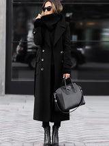 Classic Wool Winter Coat  Double-Breasted Full Length Design - Product example