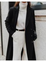 Classic Wool Winter Coat  Double Breasted Full Length Design - Product showcase