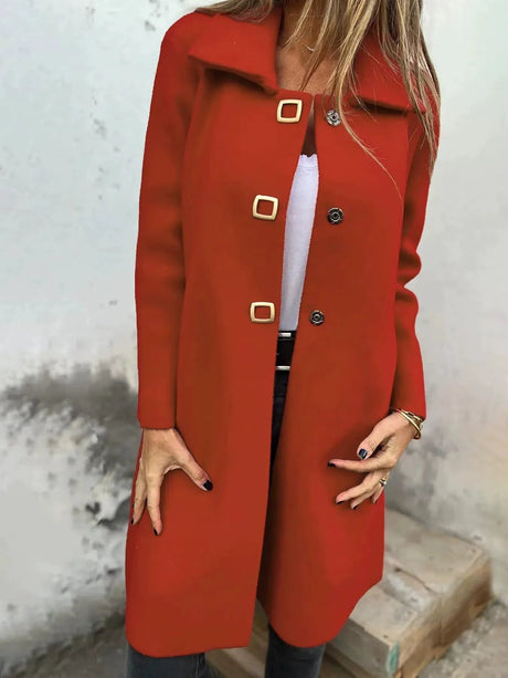 Mid-Length Wool Coat  Wide Lapel Single-Breasted Design - Product detail 6