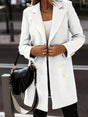 Classic Wool Winter Coat  Double-Breasted Gold Button Design - Product showcase