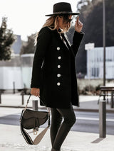 Classic Wool Winter Coat  Double-Breasted Gold Button Design - Product detail 7