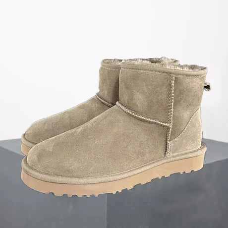 Winter Ankle Boots  Sheepskin Suede Mini Platform - Product showcase