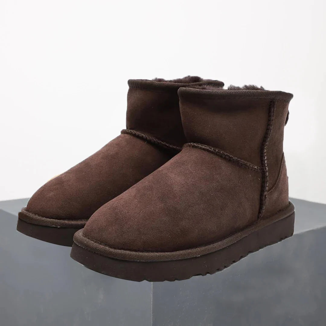 Womens Winter Ankle Boots  Sheepskin Suede Mini Platform - Product example