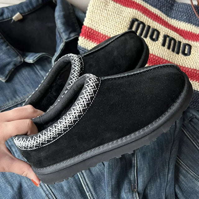 Womens Winter Platform Boots  Fur Lined Mini Ankle Design - Product showcase