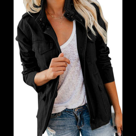 Military Utility Jacket  Cotton Blend Four-Pocket Design - Product example