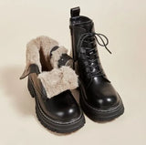 Winter Combat Boots  Faux Fur Lined Waterproof Design - Product showcase