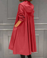 Minimalist Waterproof Coat  Knee-Length Hooded Design - Product detail 6