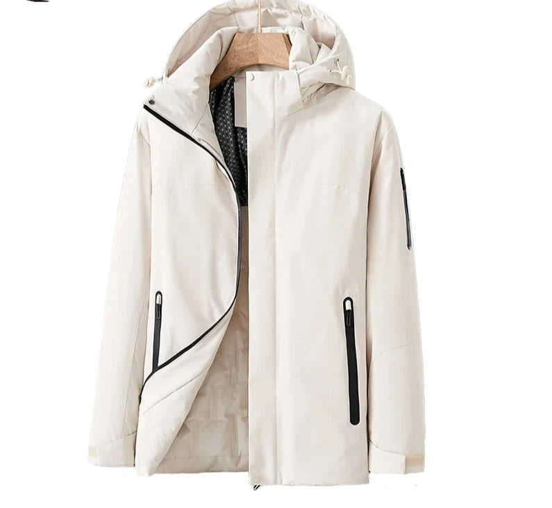 Outdoor Quilted Jacket  Water-Resistant Pink Panel Design - Detailed view