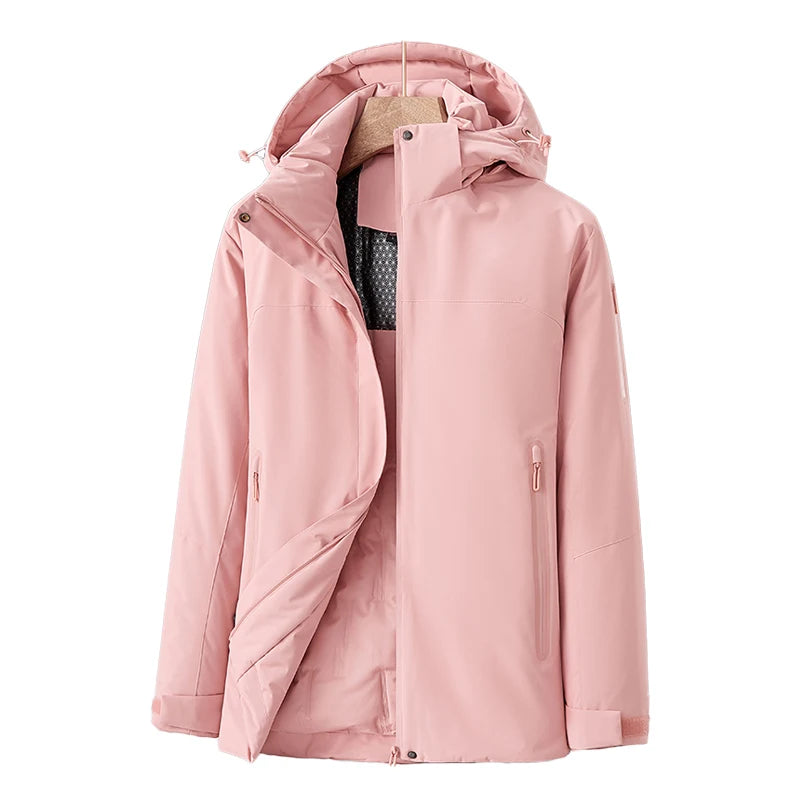 Outdoor Quilted Jacket  Water-Resistant Pink Panel Design - Product detail 10