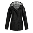 Waterproof Rain Jacket  Striped Lined Hood Design - Product showcase