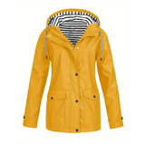 Waterproof Rain Jacket  Striped Lined Hood Design - Product detail 4