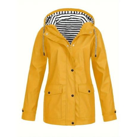 Waterproof Rain Jacket  Striped Lined Hood Design - Product detail 4