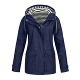 Waterproof Rain Jacket  Striped Lined Hood Design - Product detail 6