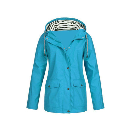 Waterproof Rain Jacket  Striped Lined Hood Design - Product detail 7