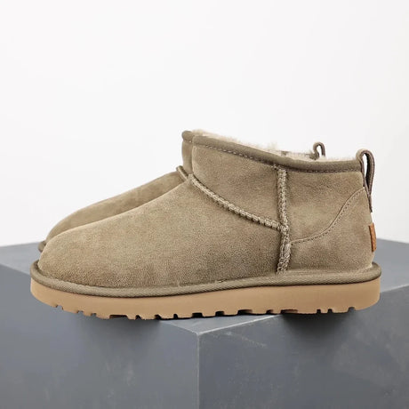 Winter Ankle Boots  Sheepskin Suede Platform Design - Product showcase