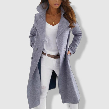 Wool Blend Winter Coat  Double-Breasted Wide Lapel Design - Product detail 5