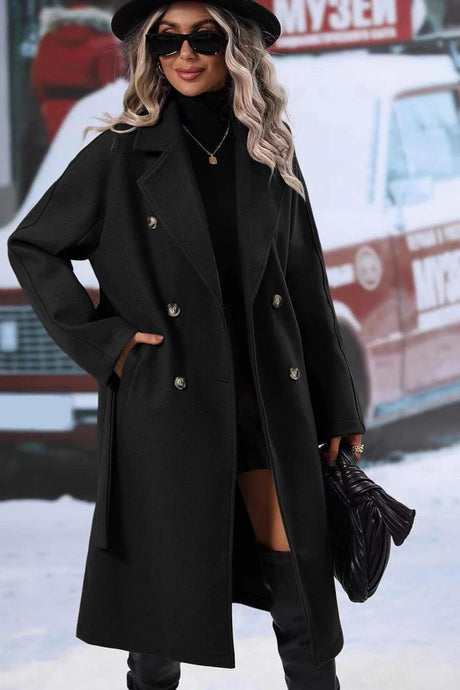 Wool Blend Winter Coat  Double-Breasted Long Design - Product detail 9