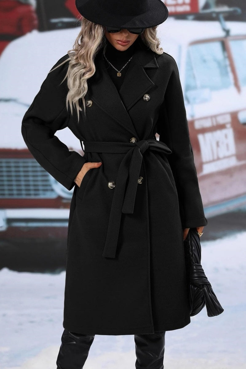 Wool Blend Winter Coat  Double-Breasted Long Design - Product detail 7