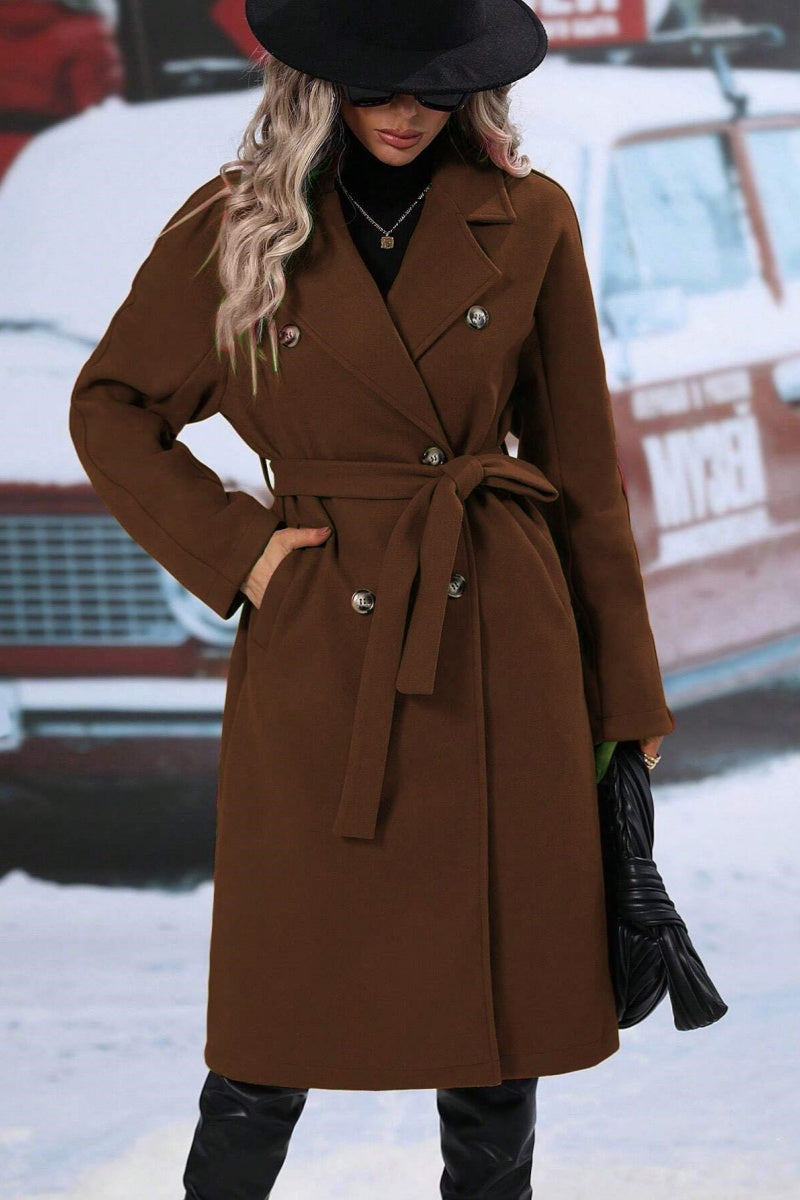 Wool Blend Winter Coat  Double-Breasted Long Design - Product detail 4