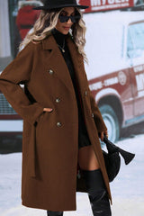 Wool Blend Winter Coat  Double-Breasted Long Design - Product detail 5