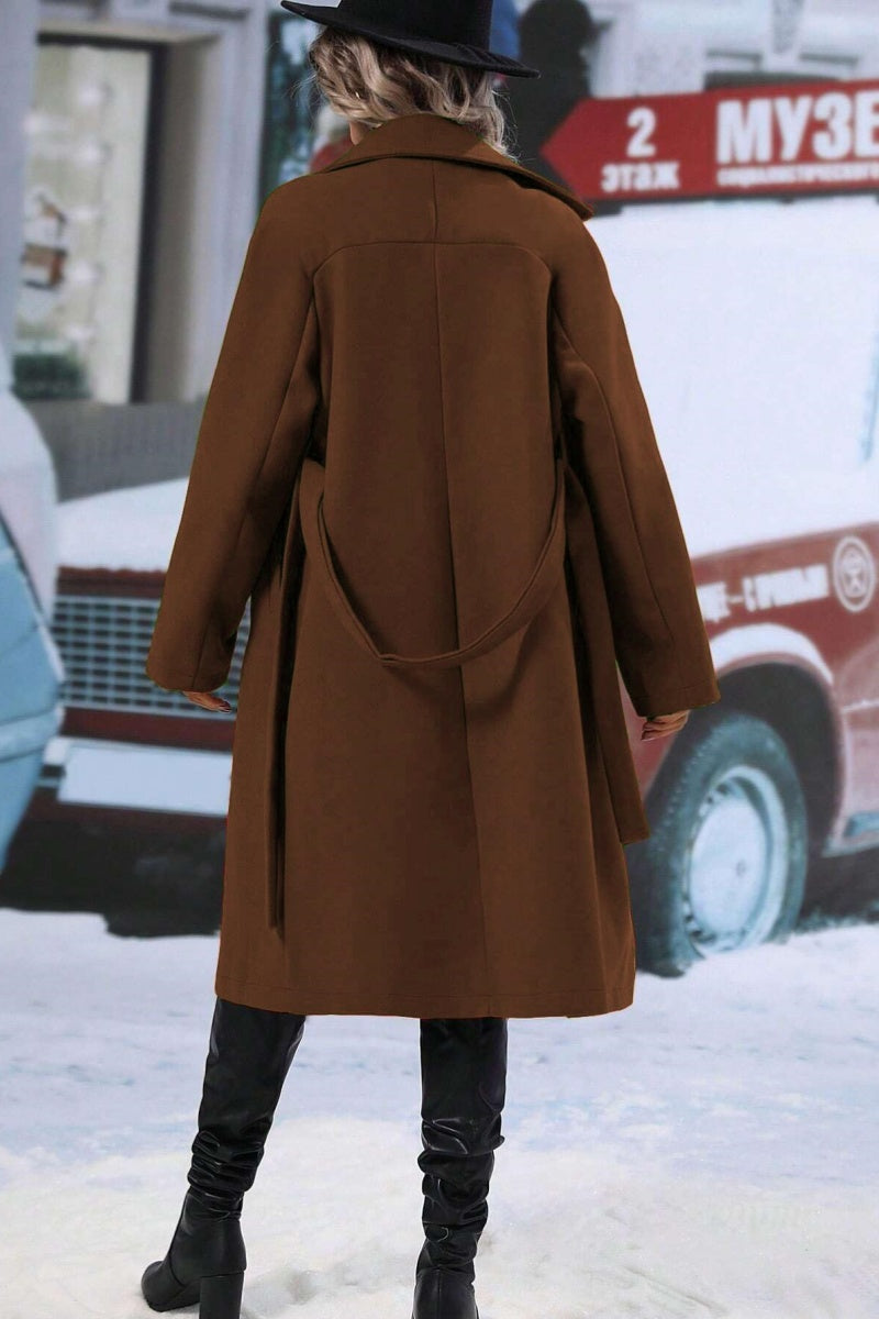 Wool Blend Winter Coat  Double-Breasted Long Design - Product detail 6
