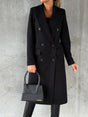 Classic Double-Breasted Wool Coat  Tailored Long Length Design - Product showcase