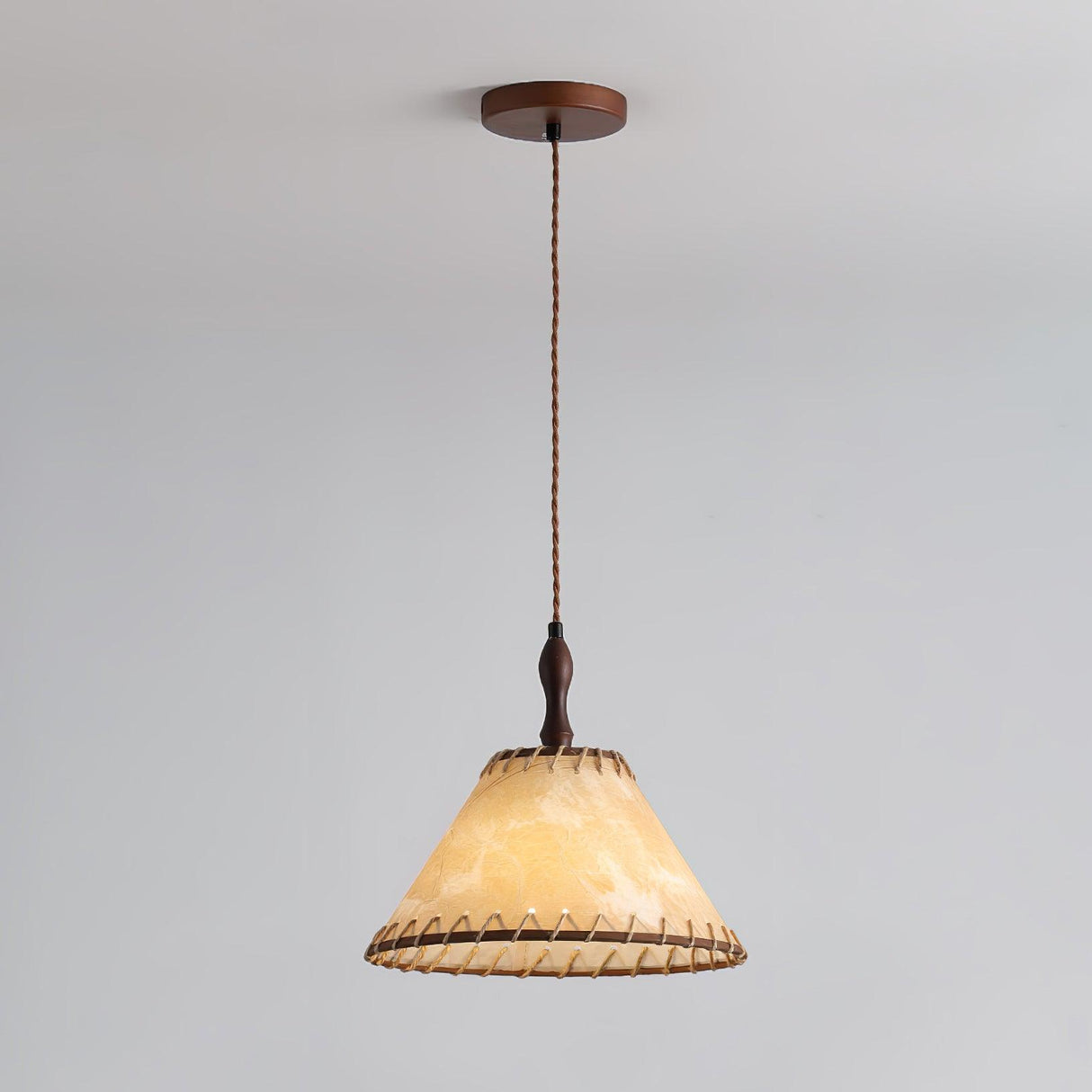 Fabric Pendant Light  Natural Wood Trim Design - Product detail 14