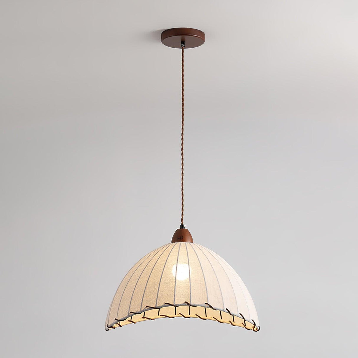 Fabric Pendant Light  Natural Wood Trim Design - Product detail 15