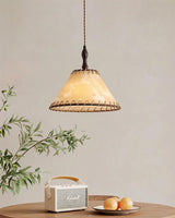 Fabric Pendant Light  Natural Wood Trim Design - Product detail 21