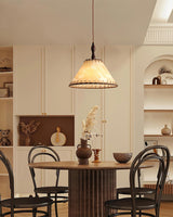 Fabric Pendant Light  Natural Wood Trim Design - Product detail 22