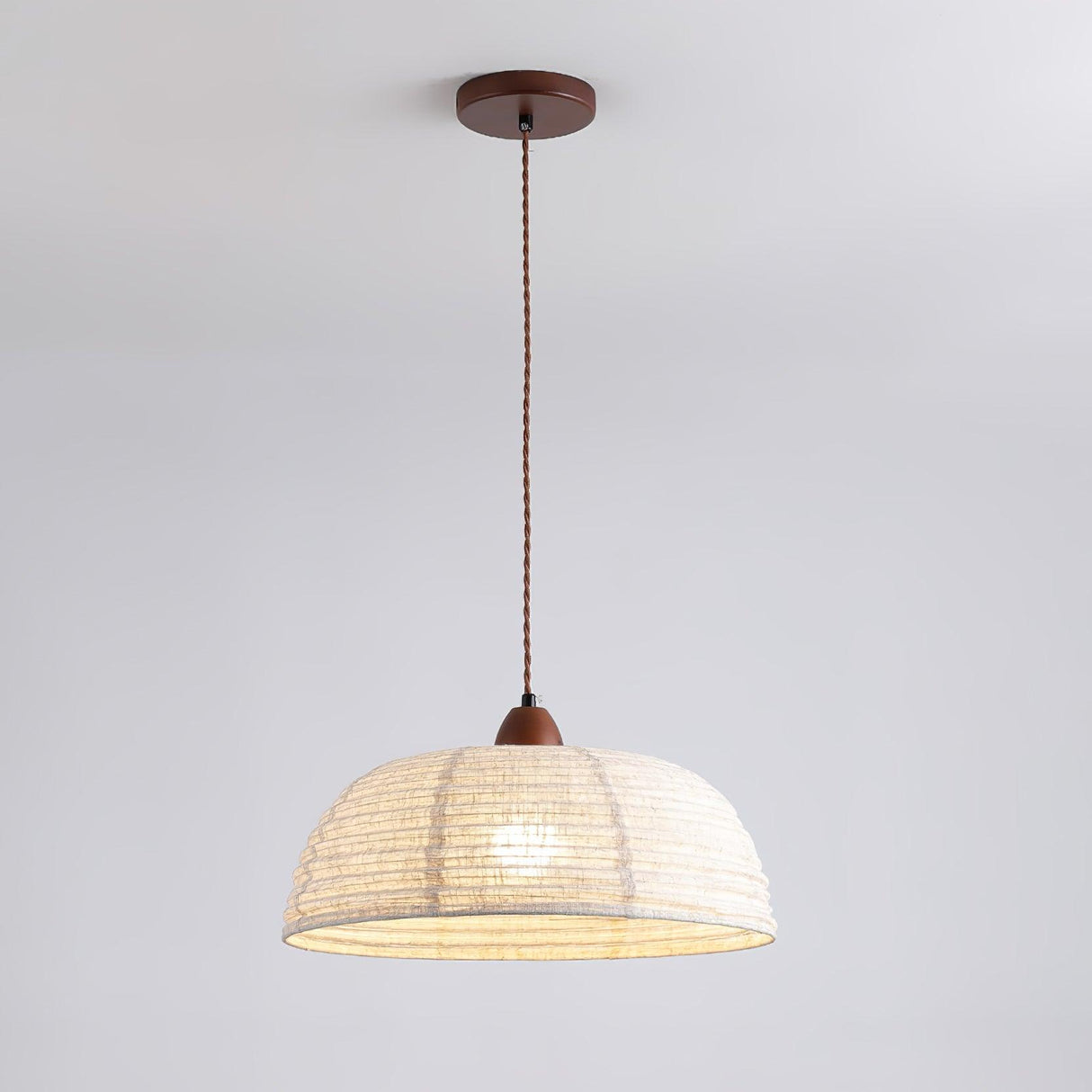 Fabric Pendant Light  Natural Wood Trim Design - Product detail 13