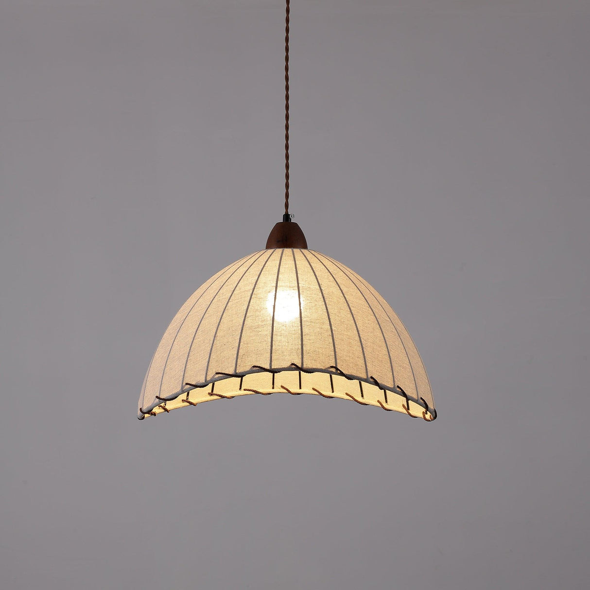 Fabric Pendant Light  Natural Wood Trim Design - Product detail 32
