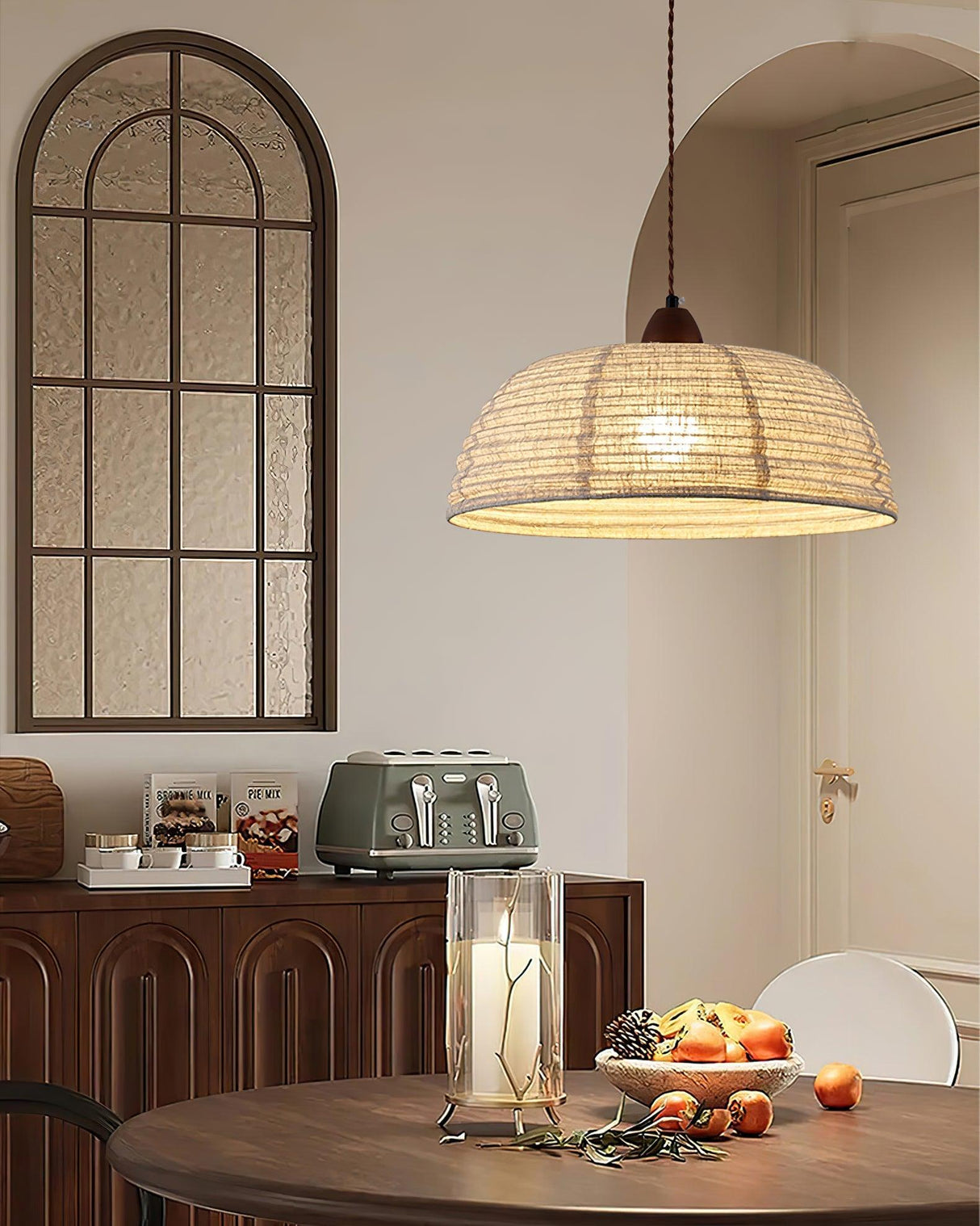 Fabric Pendant Light  Natural Wood Trim Design - Product detail 47