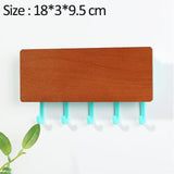Wooden Wall Key Holder  Modern Entryway Organizer with Colorful Hooks - Product detail 14