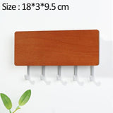 Wooden Wall Key Holder  Modern Entryway Organizer with Colorful Hooks - Product detail 10