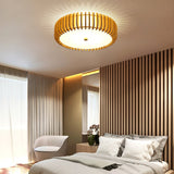 Modern Wooden Ceiling Light  Natural Slat Drum Design - Product detail 16