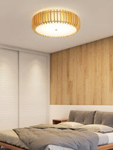 Modern Wooden Ceiling Light  Natural Slat Drum Design - Product detail 11