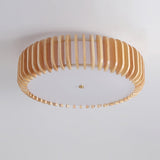 Modern Wooden Ceiling Light  Natural Slat Drum Design - Product detail 19